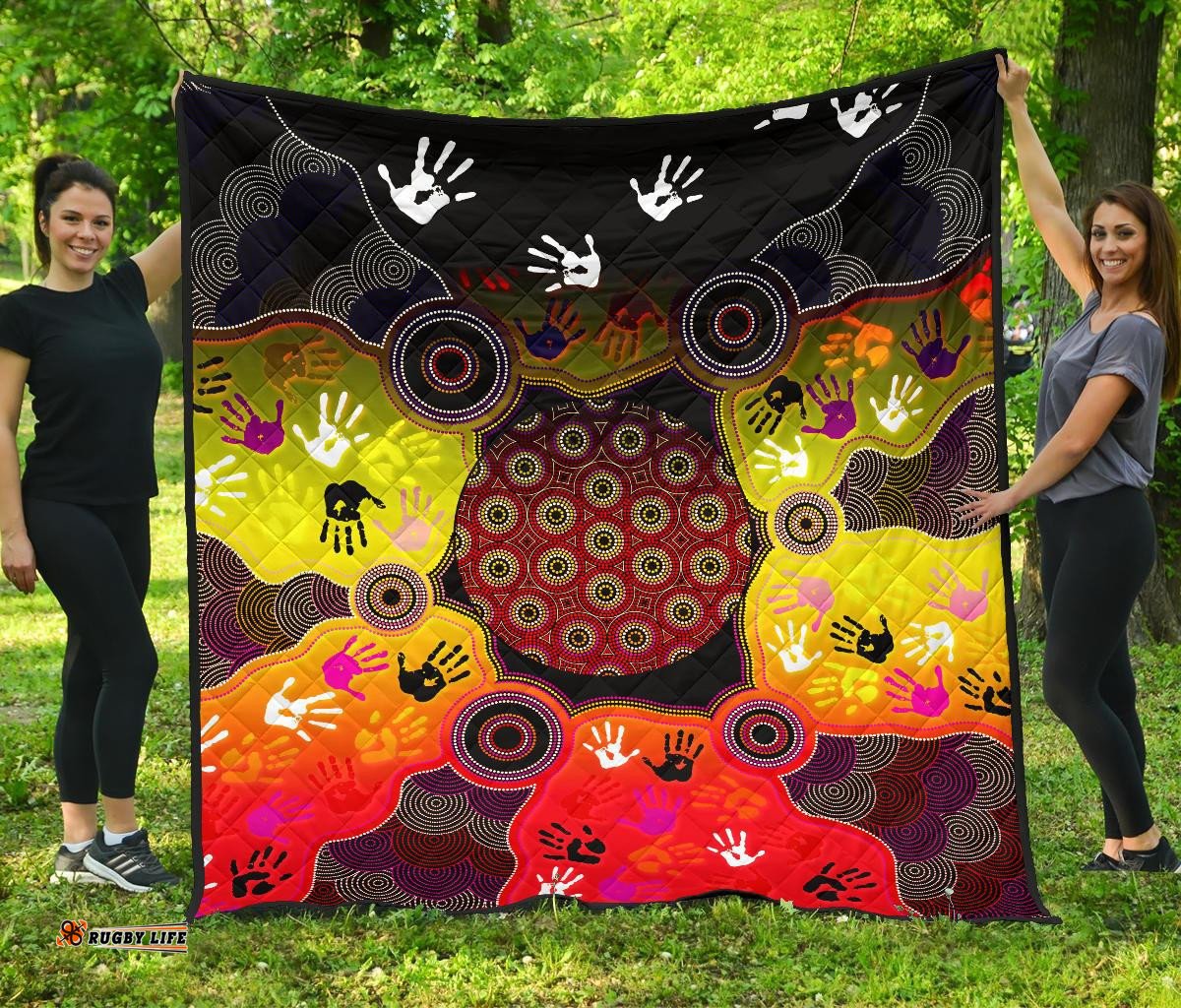 aboriginal premium quilt indigenous circle dot painting hand art