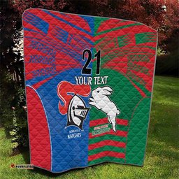 custom knights and rabbitohs rugby quilt sporty style