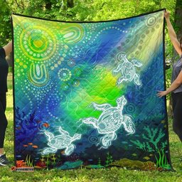 aboriginal premmium quilt indigenous turtle ocean dot painting art