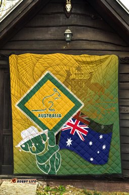premium quilt aus flag and coat of arms quilt kangaroo and koala sign