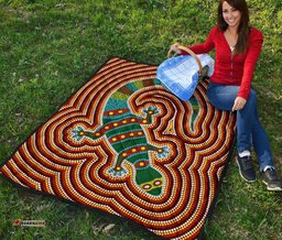 premium quilts lizard coverlets aboriginal dot painting