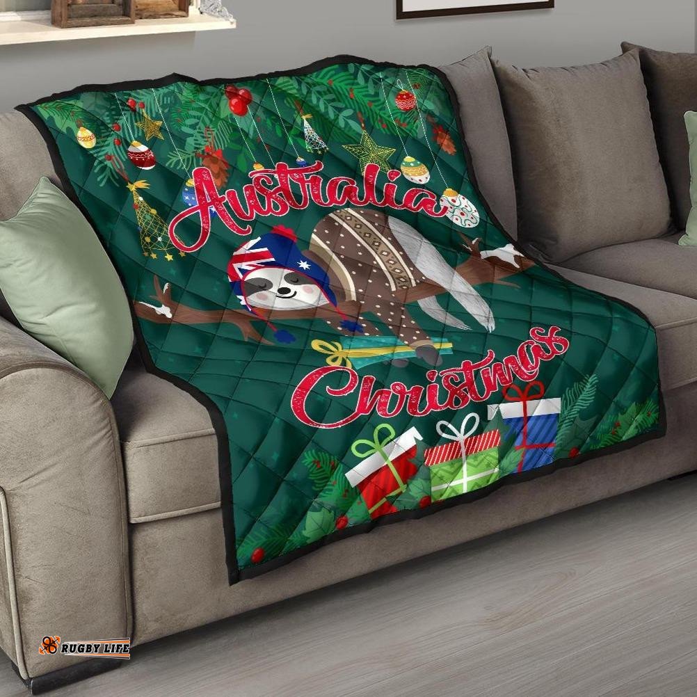 australia christmas premium quilt green merry christmas