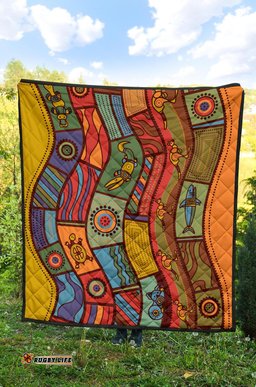 premium quilt aboriginal art with animals