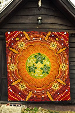 aboriginal premium quilt turtle circle dot painting art