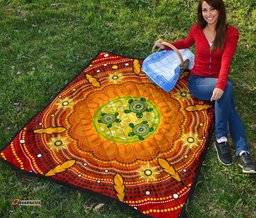 aboriginal premium quilt turtle circle dot painting art