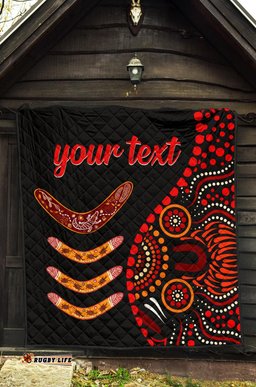 aboriginal personalised premium quilt aboriginal boomerangs with dot painting pattern