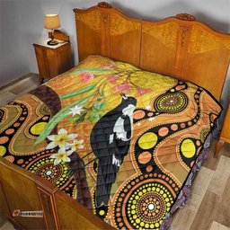 australia eucalyptus flower and magpie quilt aboriginal art