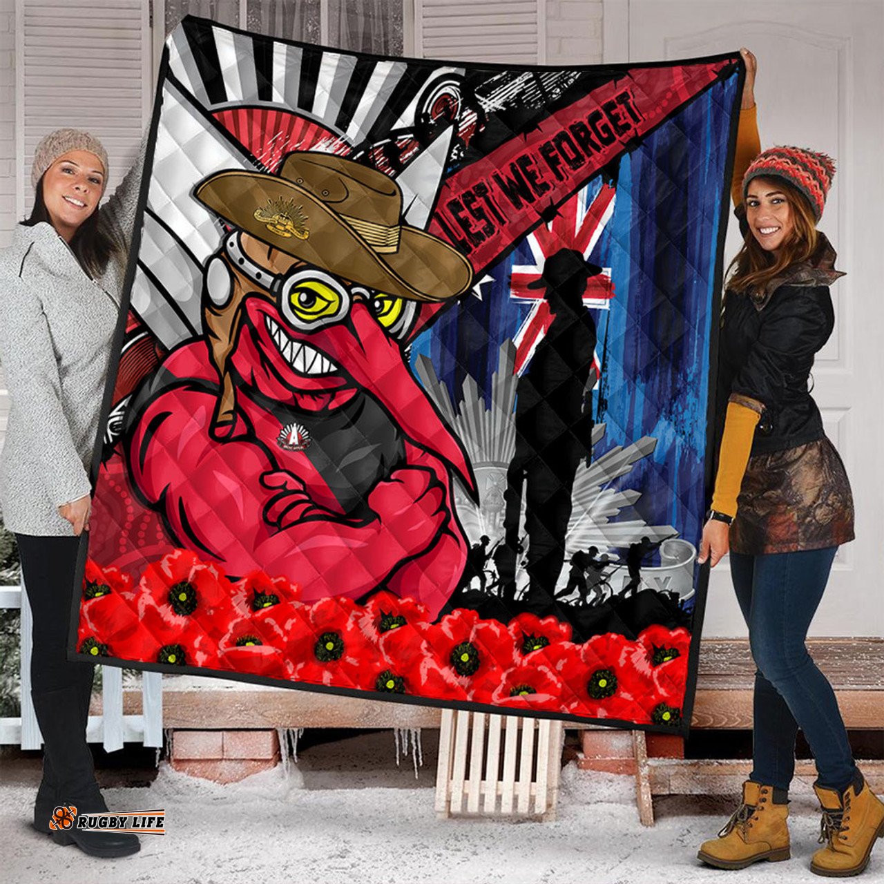 Amazing Aussie Essendon Anzac Day Honor United In Spirit Quilt