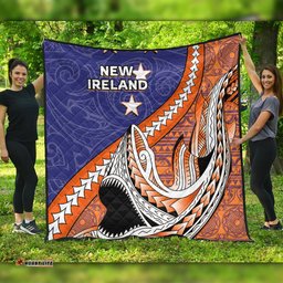 Amazing Aussie Australia South Sea Islanders New Ireland Flag With Polynesian Shark Pattern Quilt