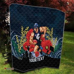 custom blues football anzac quilt gallipoli camouflage with poppies