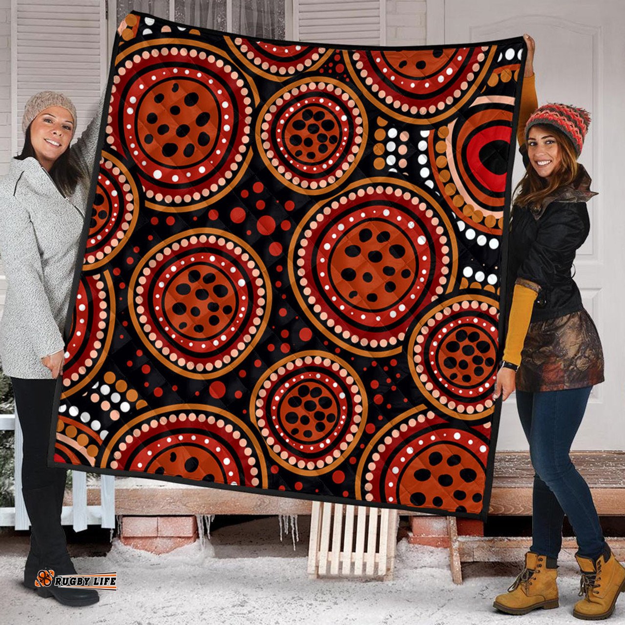 Amazing Aussie Australia Background Featuring Indigenous Dot Art Quilt