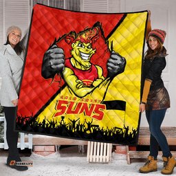 Amazing Aussie Gold Coast SUNS Breaking Through Fan Design Quilt