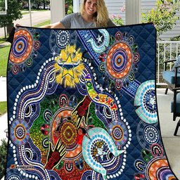 personalised cowboys naidoc week 2024 quilt australia aboriginal dot painting