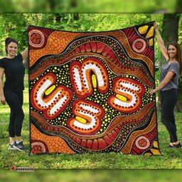 Amazing Aussie Australia Aboriginal Artwork Illustration With Dot Art Quilt