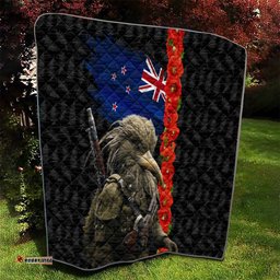 new zealand kiwi soldier anzac quilt red poppy flower and silver fern pattern