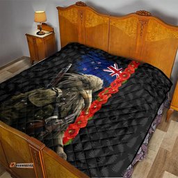 new zealand kiwi soldier anzac quilt red poppy flower and silver fern pattern