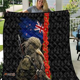 new zealand kiwi soldier anzac quilt red poppy flower and silver fern pattern