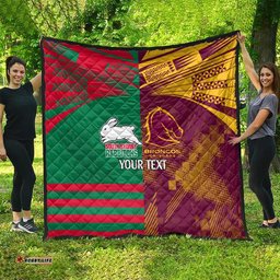 custom nrl rabbitohs and broncos quilt sporty style