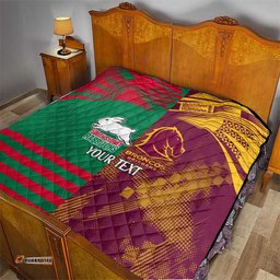 custom nrl rabbitohs and broncos quilt sporty style