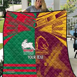 custom nrl rabbitohs and broncos quilt sporty style