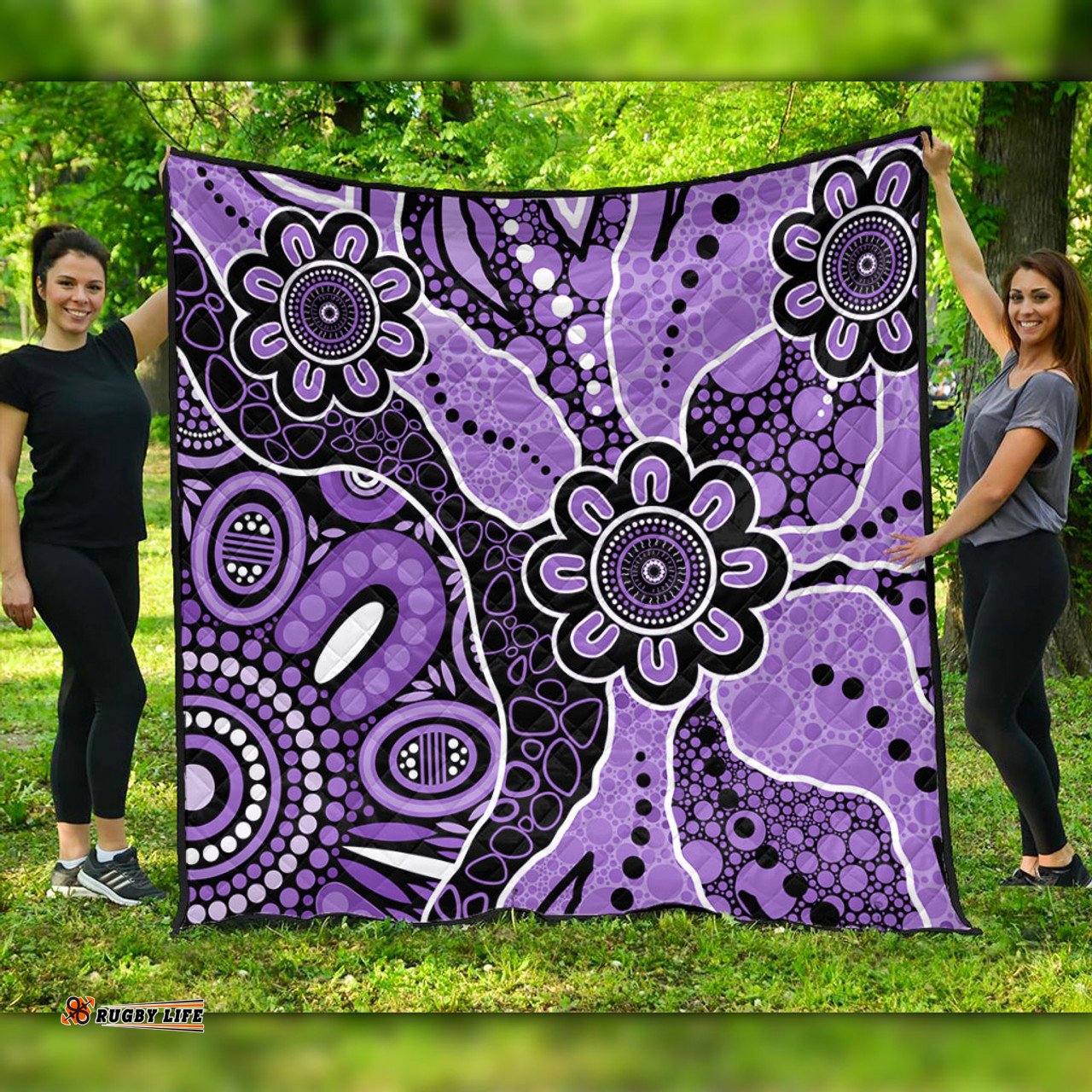 Amazing Aussie Australia Aboriginal Design Art Color Purple Quilt