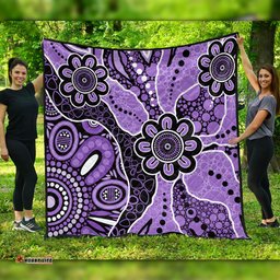 Amazing Aussie Australia Aboriginal Design Art Color Purple Quilt