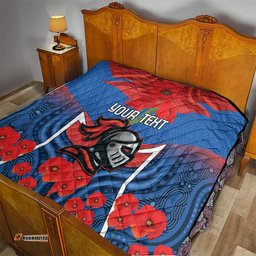 custom knights rugby anzac quilt novocastrians gallipoli soldier with aboriginal art
