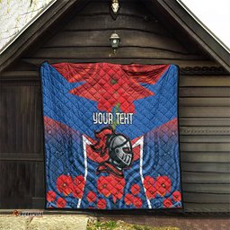 custom knights rugby anzac quilt novocastrians gallipoli soldier with aboriginal art