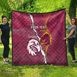 personalised broncos and eagles rugby quilt sporty version