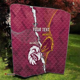 personalised broncos and eagles rugby quilt sporty version