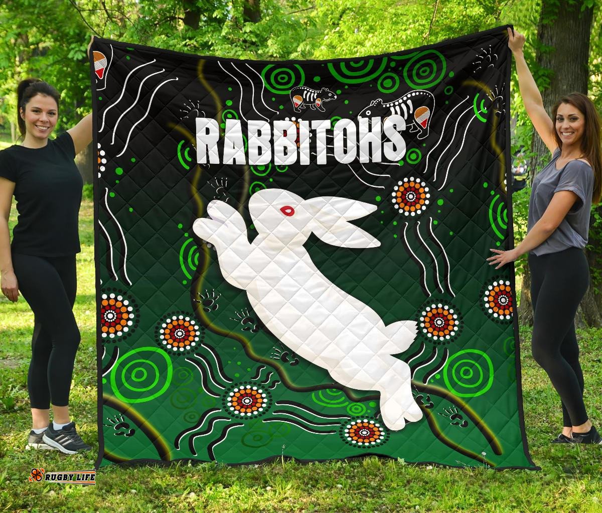 rabbitohs premium quilt simple indigenous