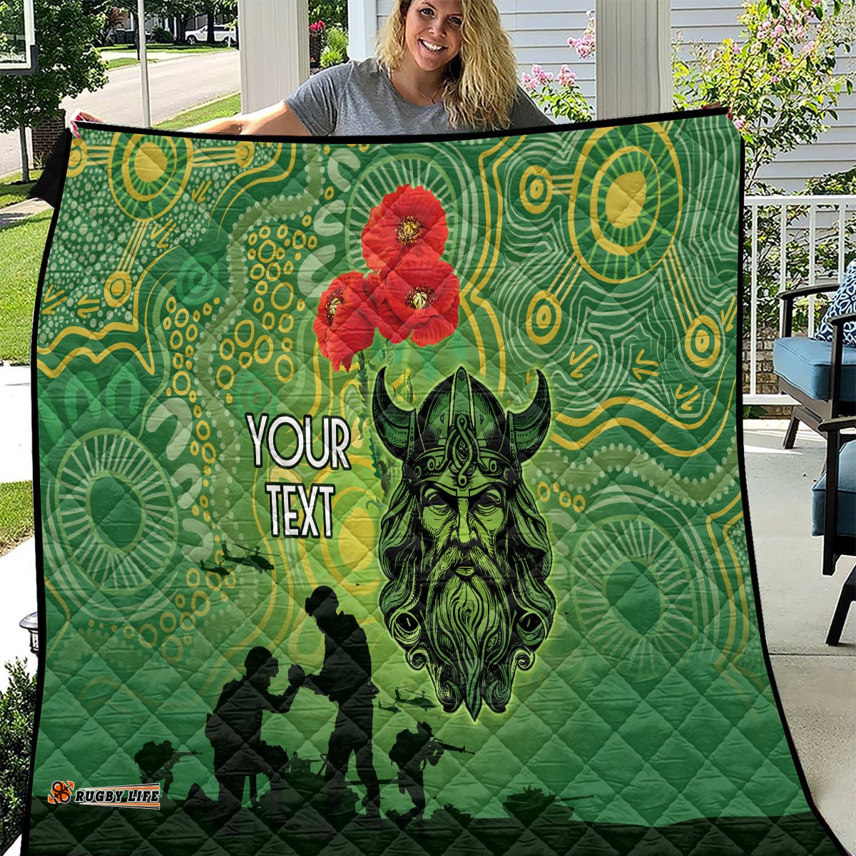 custom raiders rugby anzac quilt canberra the military soldiers