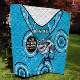 custom nrl sharks naidoc week quilt keep the fire burning indigenous art