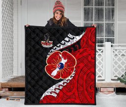 anzac new zealand premium quilt lest we forget poppy map silver fern nz