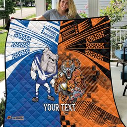 custom bulldogs and tigers quilt rugby mascot with sporty style
