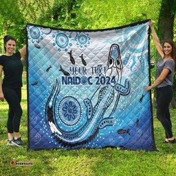 personalised keep the fire burning naidoc 2024 quilt aboriginal dot with crocodile