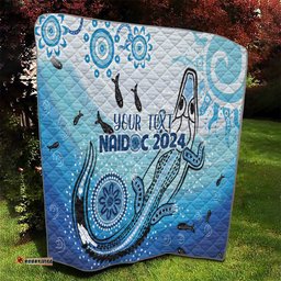 personalised keep the fire burning naidoc 2024 quilt aboriginal dot with crocodile