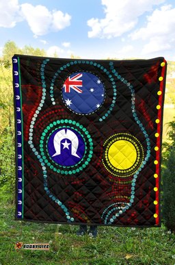 premium quilt aboriginal dot patterns & flag