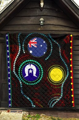 premium quilt aboriginal dot patterns & flag