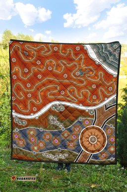 aboriginal premium quilt landscape dot painting art
