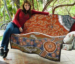 aboriginal premium quilt landscape dot painting art