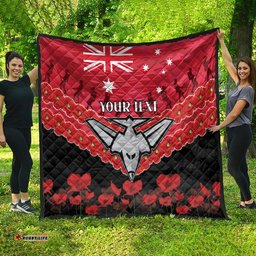 custom bombers football quilt anzac lest we forget