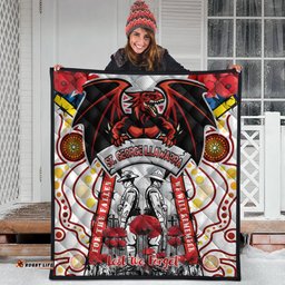 st george rugby anzac day watercolour custom quilt remembrance dragons with poppy flower