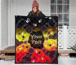 custom aboriginal premium quilt indigenous circle dot painting hand art