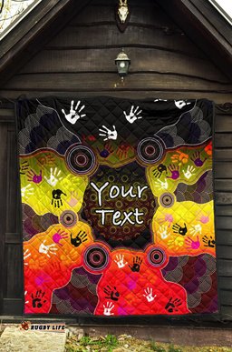 custom aboriginal premium quilt indigenous circle dot painting hand art