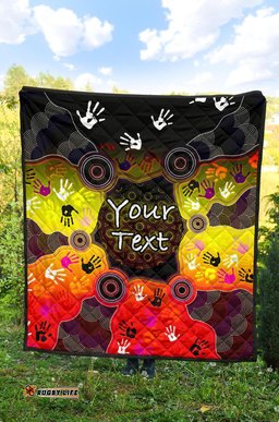 custom aboriginal premium quilt indigenous circle dot painting hand art