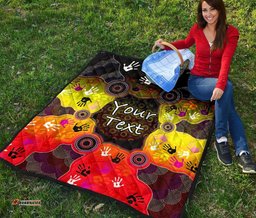 custom aboriginal premium quilt indigenous circle dot painting hand art