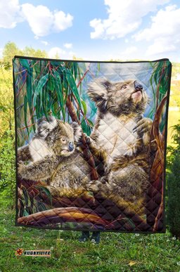 premium quilt koala and joey quilt 3d art