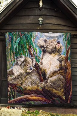 premium quilt koala and joey quilt 3d art