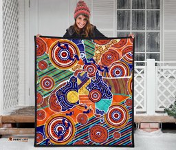 aboriginal premium quilt australian map dot painting